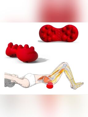 Little Mum Back Trigger Point Massager Red Deep Tissue Back Foot Massage Tool